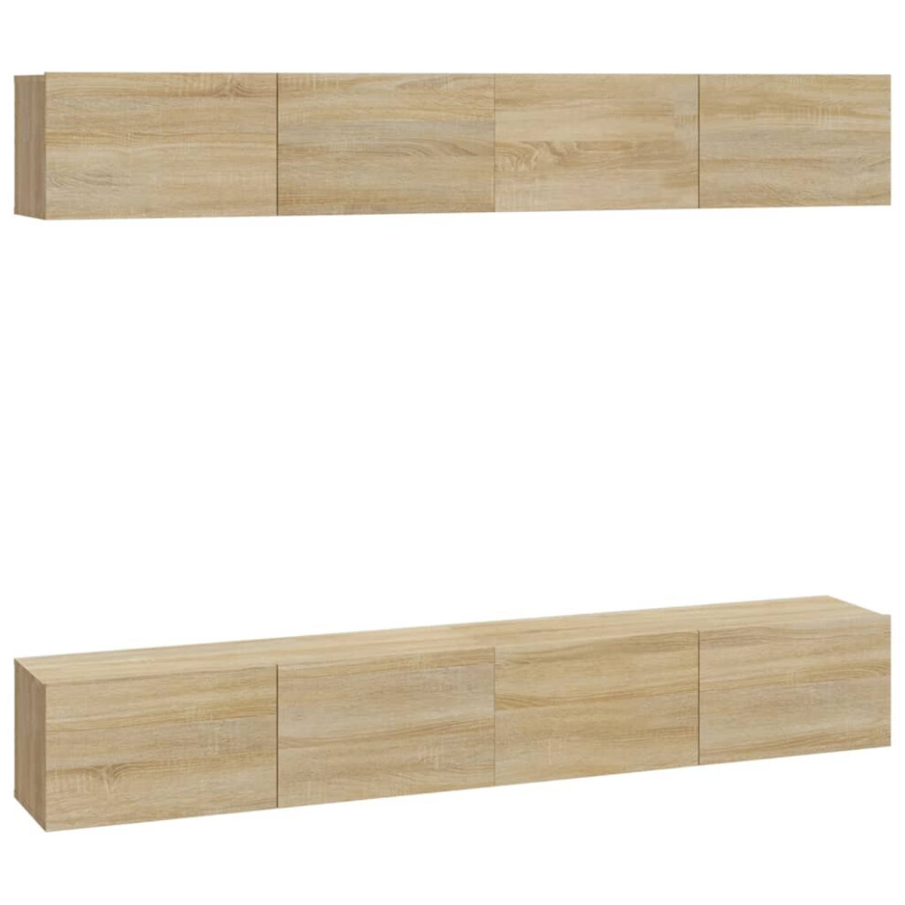 Vidaxl (Sonoma Oak, 100 X 30 X 30 Cm (W X D X H)) 4X Wall Tv Cabinets Media Unit Furniture Multi Colours Multi Sizes