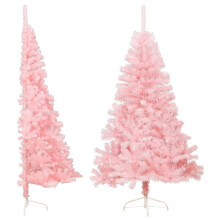 (Pink, 180 cm) vidaXL Artificial Half Christmas Tree with Stand Decoration Artificial Tree