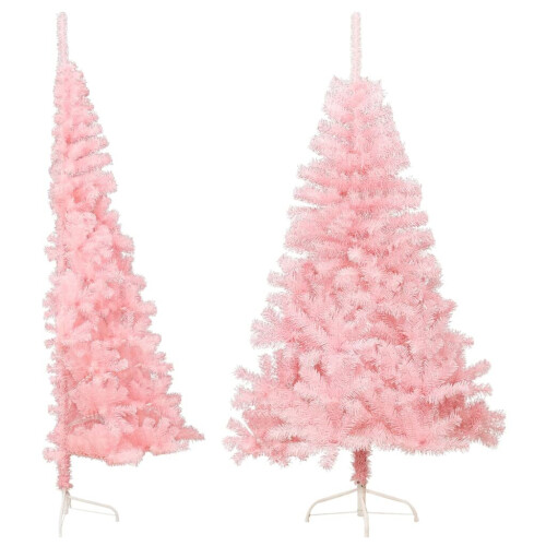 VidaXL (Pink, 150 cm) vidaXL Artificial Half Christmas Tree with Stand Decoration Artificial Tree 1