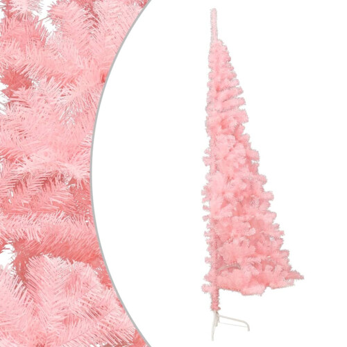 VidaXL (Pink, 180 cm) vidaXL Artificial Half Christmas Tree with Stand Decoration Artificial Tree 2