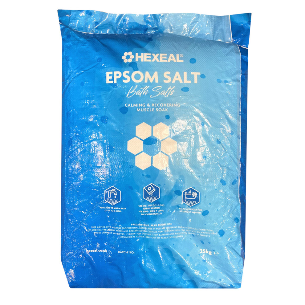 Hexeal EPSOM SALT | 25kg Bag | Food Grade | Magnesium Sulphate