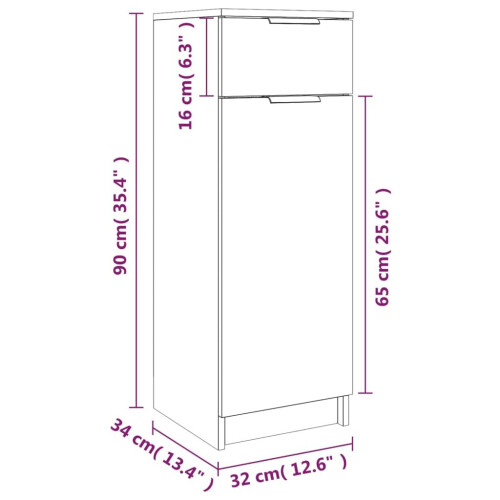VidaXL (White) vidaXL Bathroom Cabinet Engineered Wood Vanity Unit Cupboard Multi Colours 1