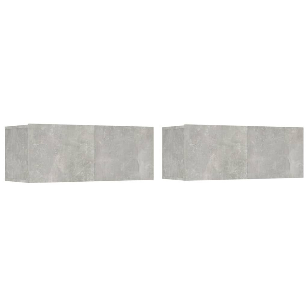 VIDAXL TV Cabinet - Concrete Grey - 30 x 80 x 30cm - Set of 2 - Image 3