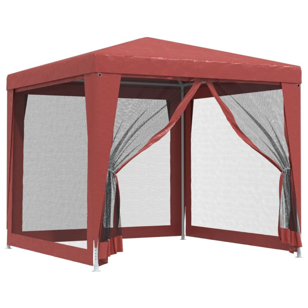 Vidaxl (Red, 250 X 250 X 245 Cm (L X W X H)) Party Tent With Mesh Sidewalls Canopy Gazebo Multi Colours Multi Sizes
