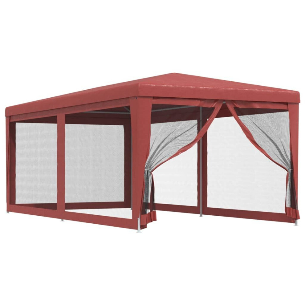 (Red, 296 x 594 x 258 cm (L x W x H)) vidaXL Party Tent with Mesh Sidewalls Canopy Gazebo Multi Colours Multi Sizes