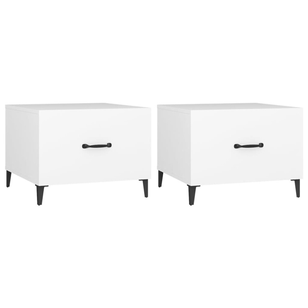 Vidaxl (White, 2) 1/2X Coffee Table With Metal Legs End Centre Accent Table Multi Colours