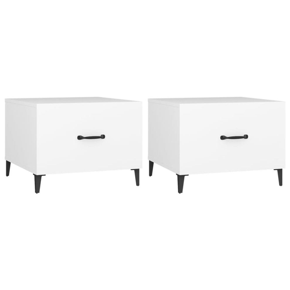 (White, 2) vidaXL 1/2x Coffee Table with Metal Legs End Centre Accent Table Multi Colours