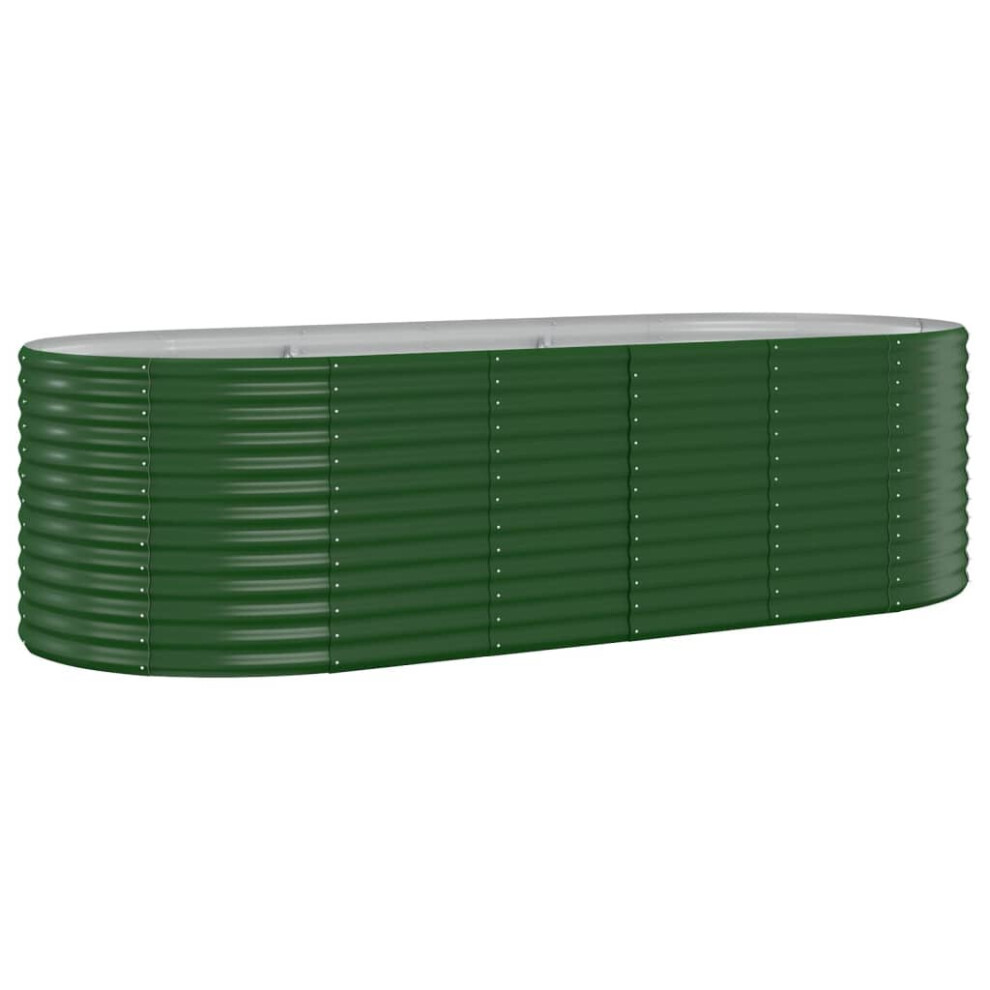 (Green, 249 x 100 x 68 cm (L x W x H)) vidaXL Garden Planter Patio Flower Pot Raised Garden Bed Powder-coated Steel