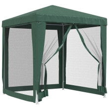 vidaXL Partyzelt mit 4 Mesh-Seitenwänden Grün 2x2 m HDPE