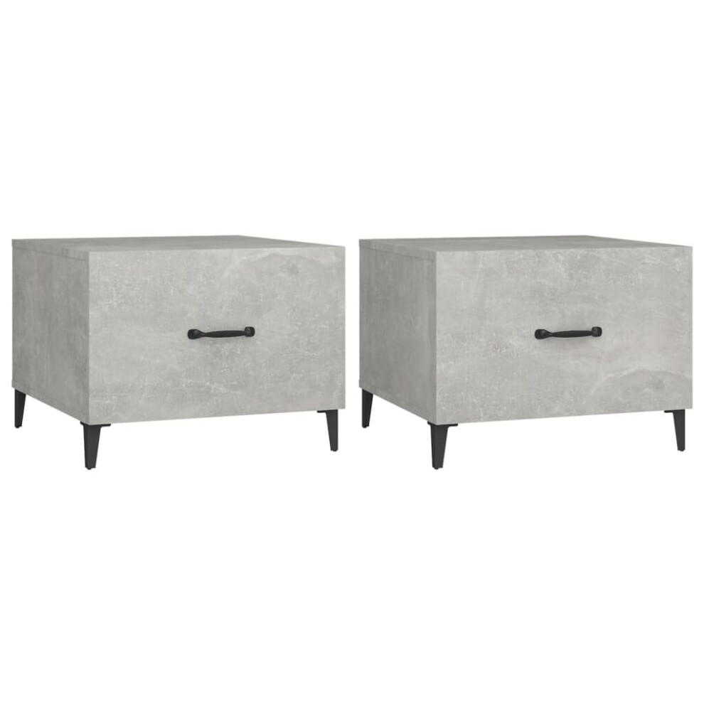 (Concrete grey, 2) vidaXL 1/2x Coffee Table with Metal Legs End Centre Accent Table Multi Colours