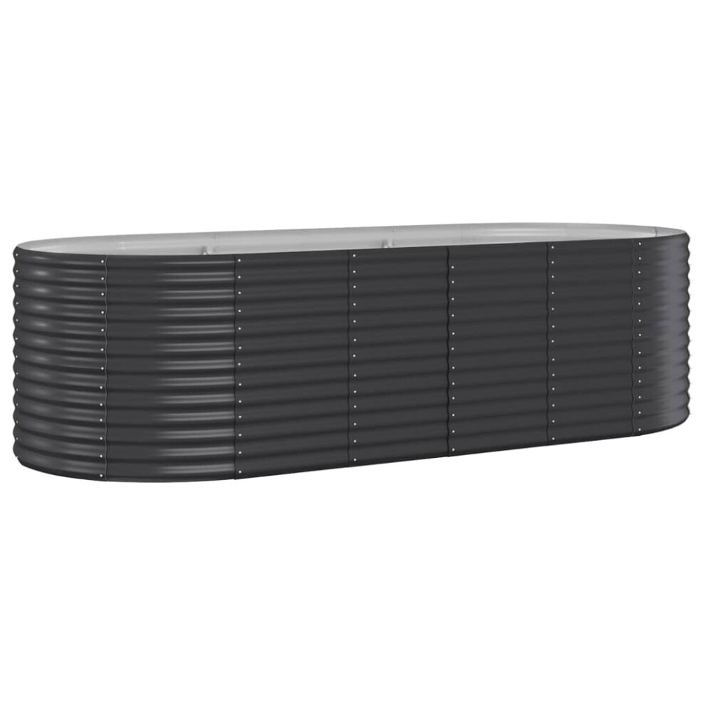 Vidaxl (Anthracite, 249 X 100 X 68 Cm (L X W X H)) Garden Planter Patio Flower Pot Raised Garden Bed Powder-Coated Steel