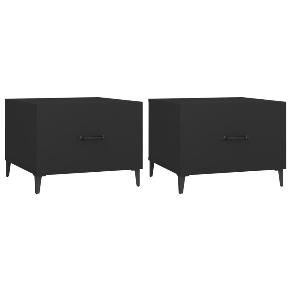 Vidaxl (Black, 2) 1/2X Coffee Table With Metal Legs End Centre Accent Table Multi Colours