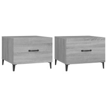 (Grey sonoma, 2) vidaXL 1/2x Coffee Table with Metal Legs End Centre Accent Table Multi Colours