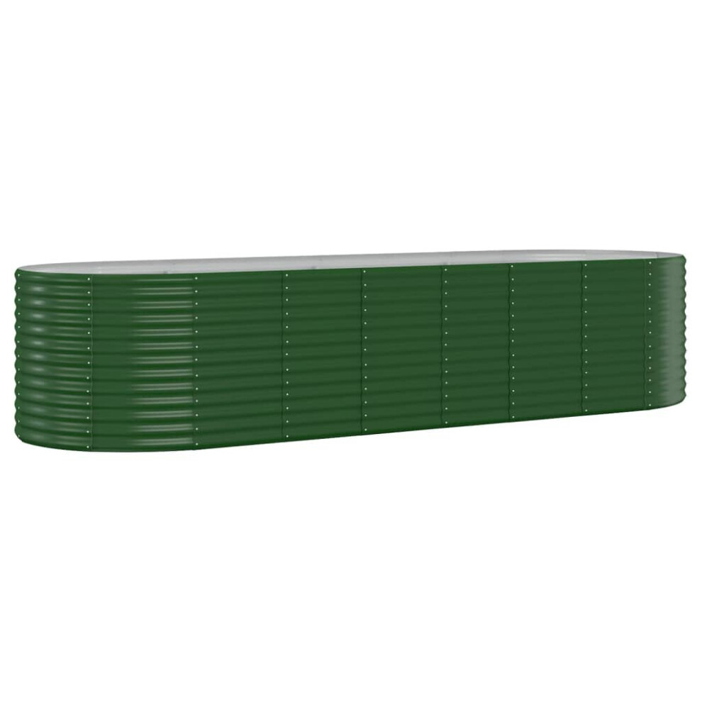 Vidaxl (, 322 X 100 X 68 Cm (L X W X H)) Garden Planter Patio Flower Pot Raised Garden Bed Powder-Coated Steel Green