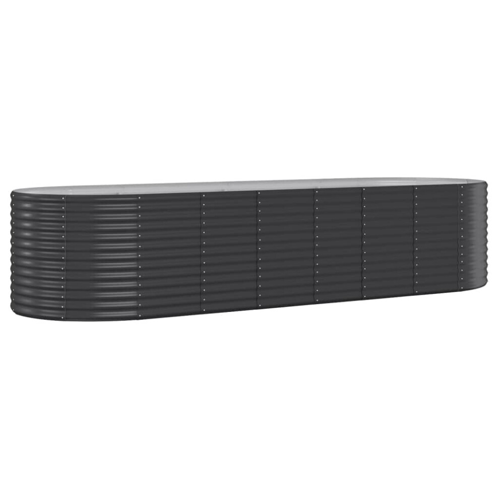 Vidaxl (, 322 X 100 X 68 Cm (L X W X H)) Garden Planter Patio Flower Pot Raised Garden Bed Powder-Coated Steel Anthracite