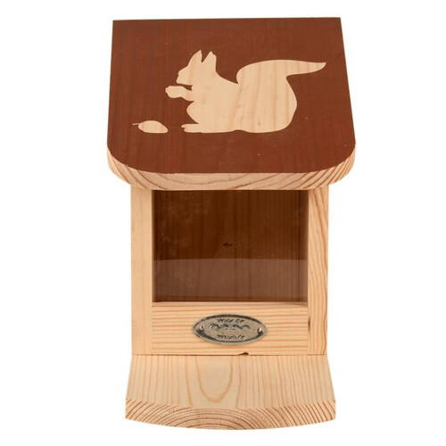 Futterstelle für Eichhörnchen, mit buntem Dach und Eichhörnchen-Silhouette. - Esschert Design 25,000000 2