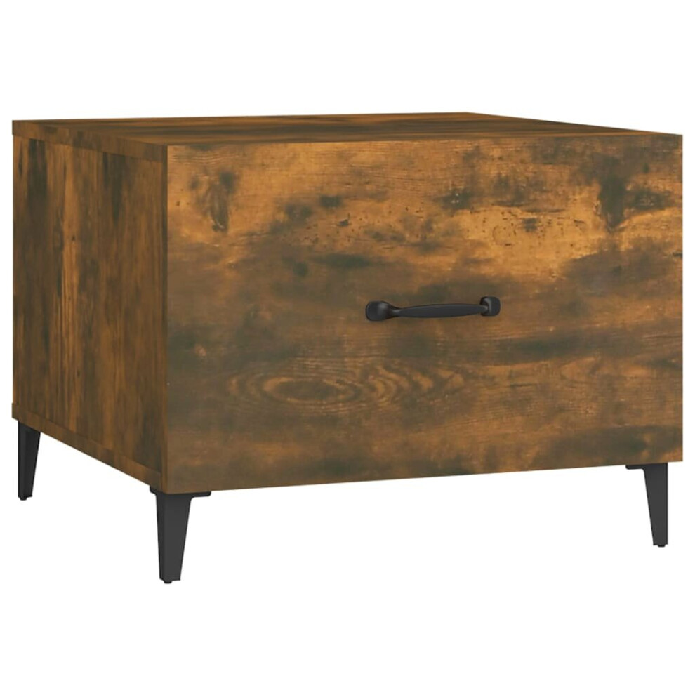 Vidaxl (Smoked Oak, 1) 1/2X Coffee Table With Metal Legs End Centre Accent Table Multi Colours Brown Size 1