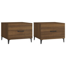 (Brown oak, 2) vidaXL 1/2x Coffee Table with Metal Legs End Centre Accent Table Multi Colours