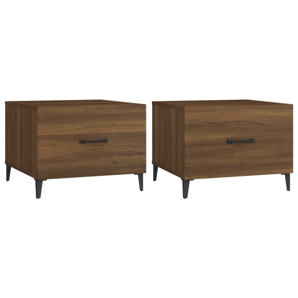 Vidaxl Coffee Tables - 2 Pcs Brown Oak - 50x50x40 cm - Image 2