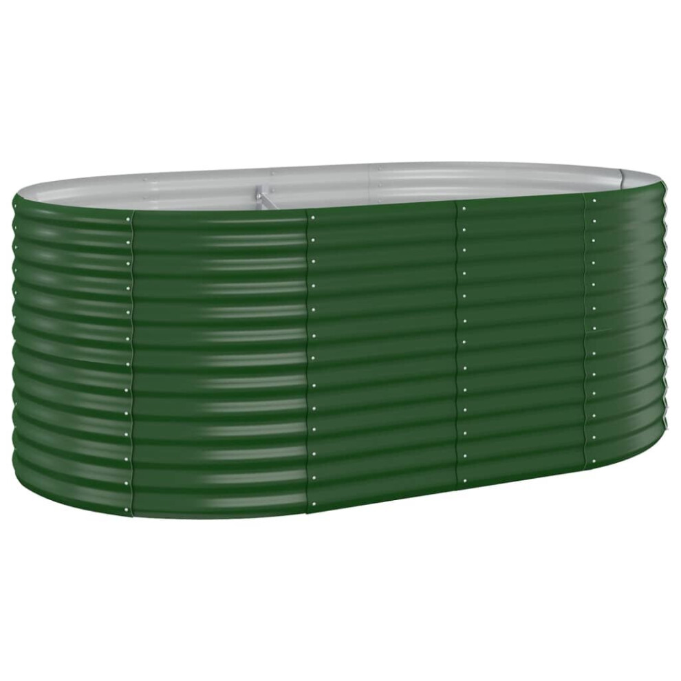 (Green, 175 x 100 x 68 cm (L x W x H)) vidaXL Garden Planter Patio Flower Pot Raised Garden Bed Powder-coated Steel