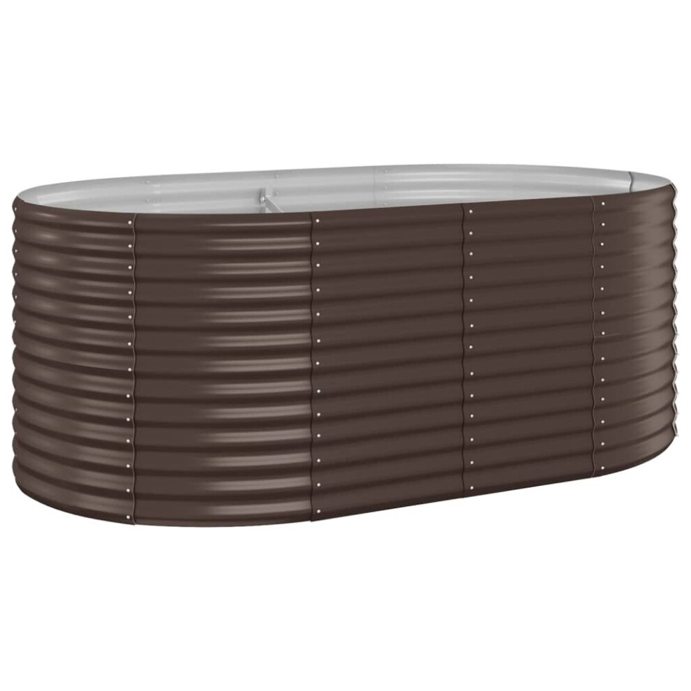 Vidaxl (Brown, 175 X 100 X 68 Cm (L X W X H)) Garden Planter Patio Flower Pot Raised Garden Bed Powder-Coated Steel