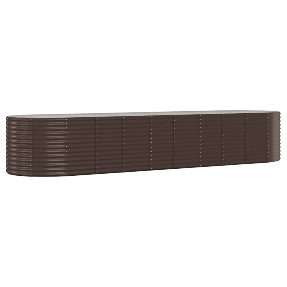 New Vidaxl (, 396 X 100 X 68 Cm (L X W X H)) Garden Planter Patio Flower Pot Raised Garden Bed Powder-Coated Steel Brown 319075