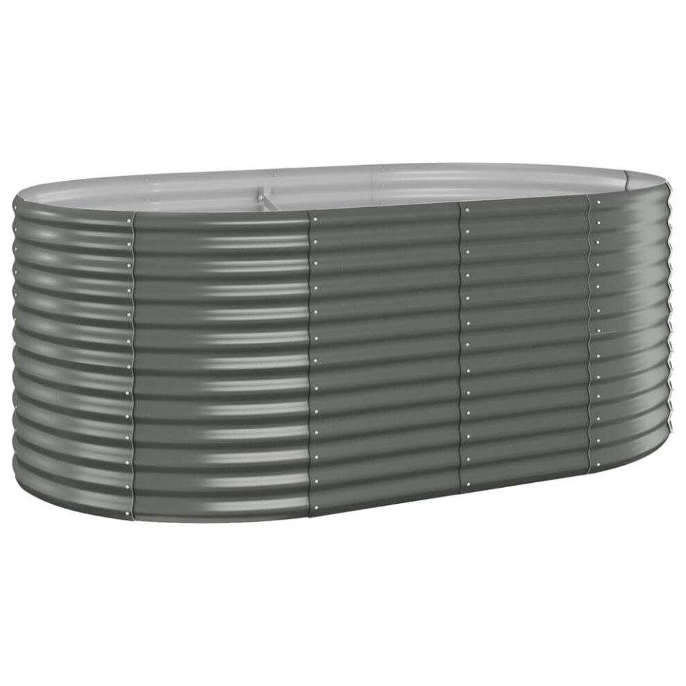 Vidaxl (Grey, 175 X 100 X 68 Cm (L X W X H)) Garden Planter Patio Flower Pot Raised Garden Bed Powder-Coated Steel