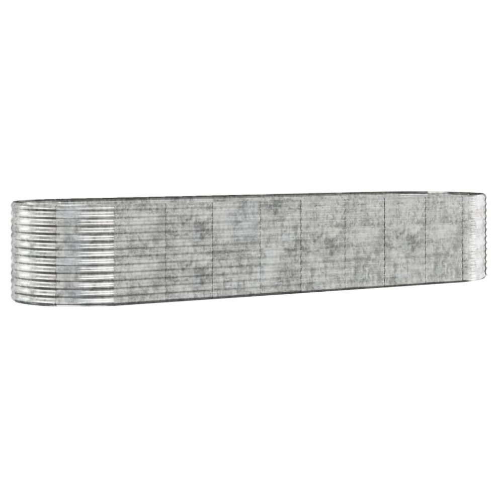 New Vidaxl (, 396 X 100 X 68 Cm (L X W X H)) Garden Planter Patio Flower Pot Raised Garden Bed Powder-Coated Steel Silver 319077