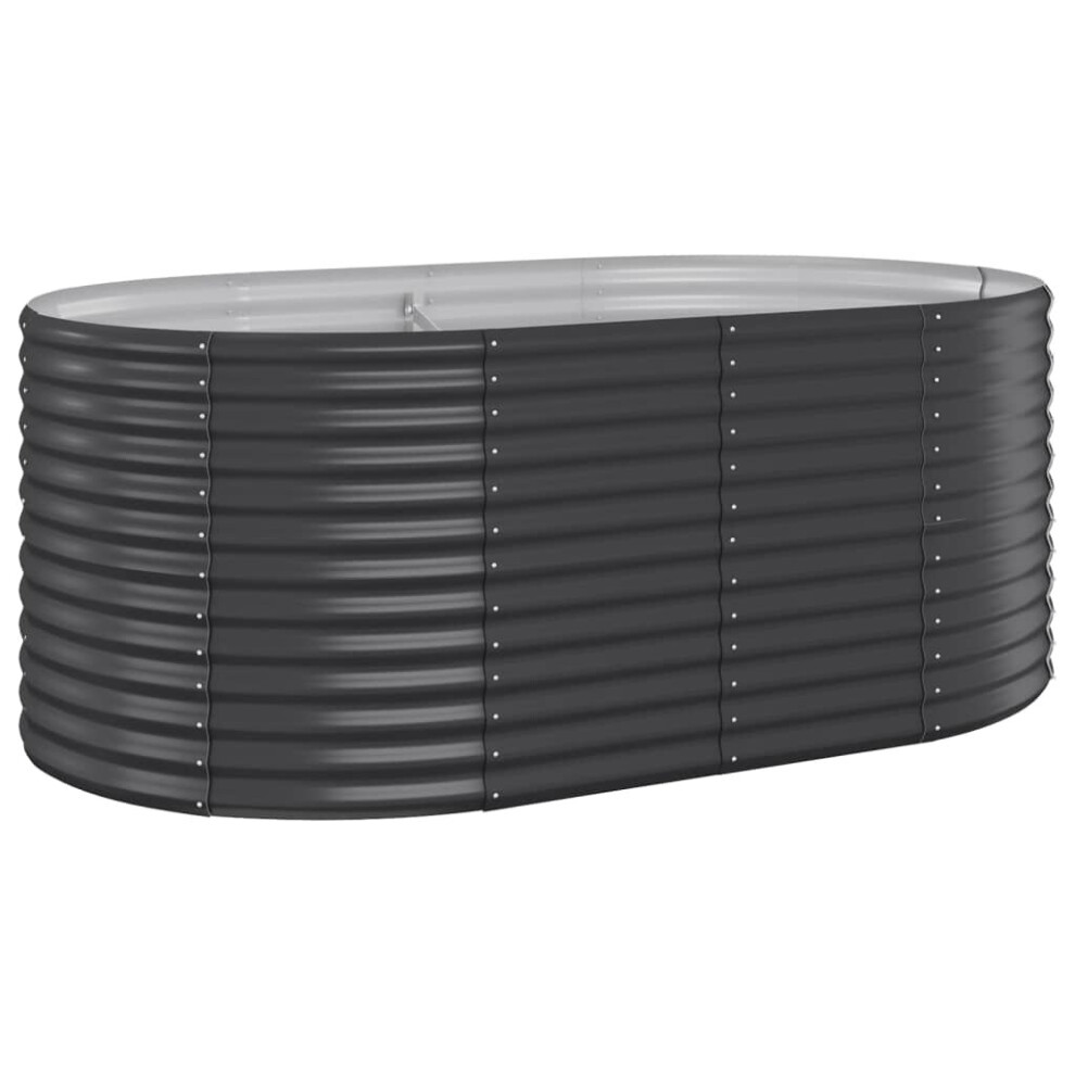 Vidaxl (Anthracite, 175 X 100 X 68 Cm (L X W X H)) Garden Planter Patio Flower Pot Raised Garden Bed Powder-Coated Steel
