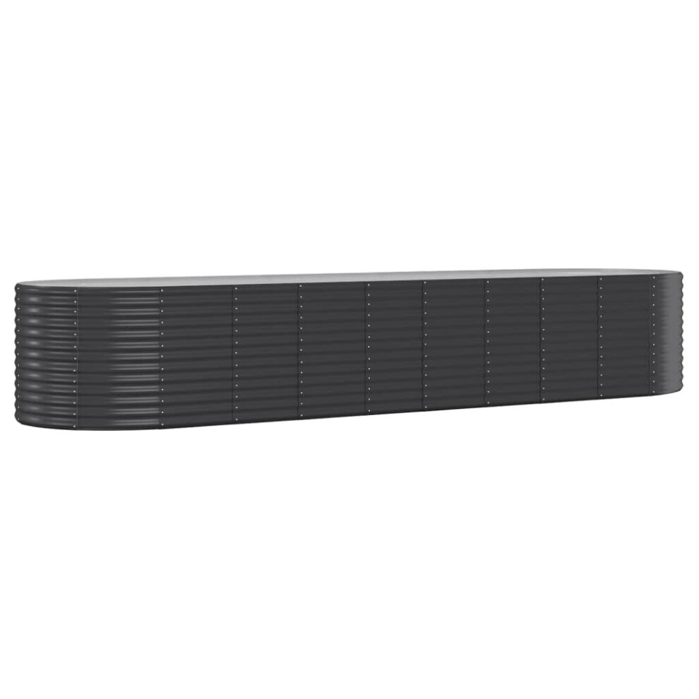 Vidaxl (, 396 X 100 X 68 Cm (L X W X H)) Garden Planter Patio Flower Pot Raised Garden Bed Powder-Coated Steel Anthracite