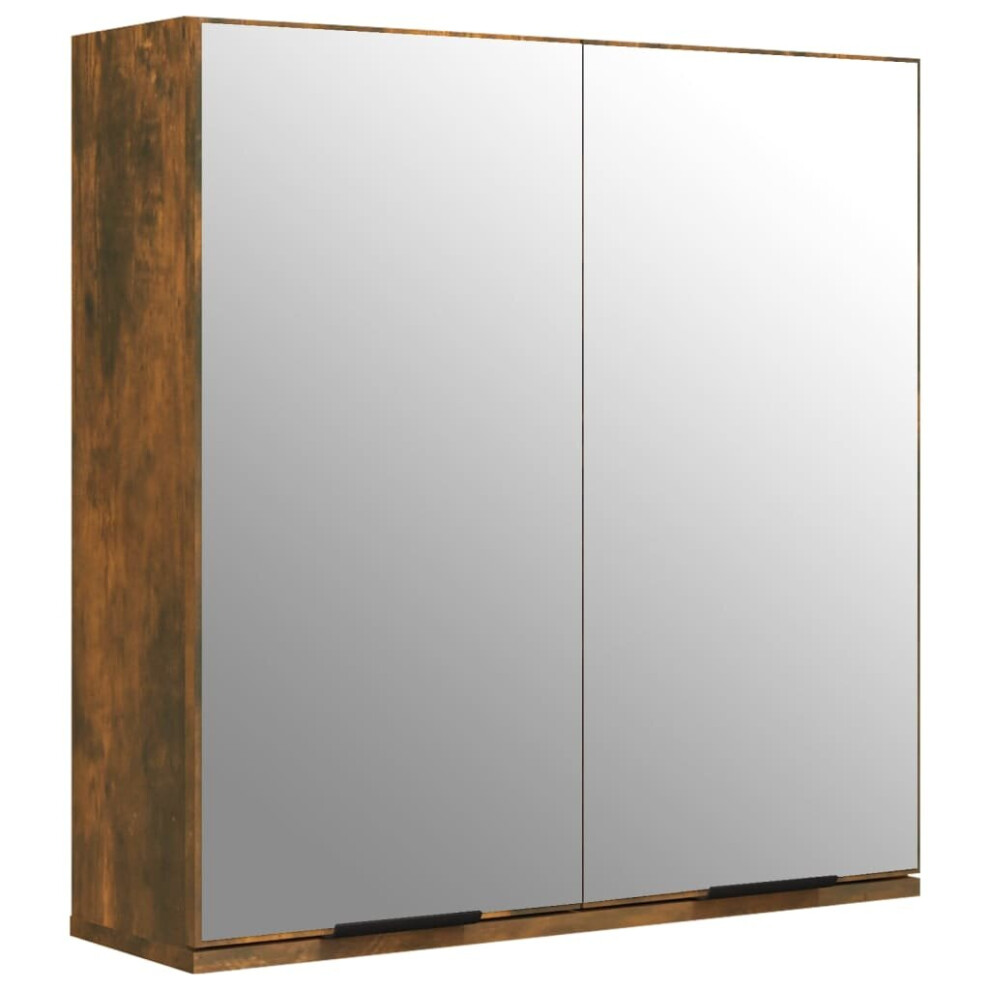 Vidaxl (Smoked Oak) Bathroom Mirror Cabinet Vanity Unit Wall Cabinet Storage Wall Cupboard