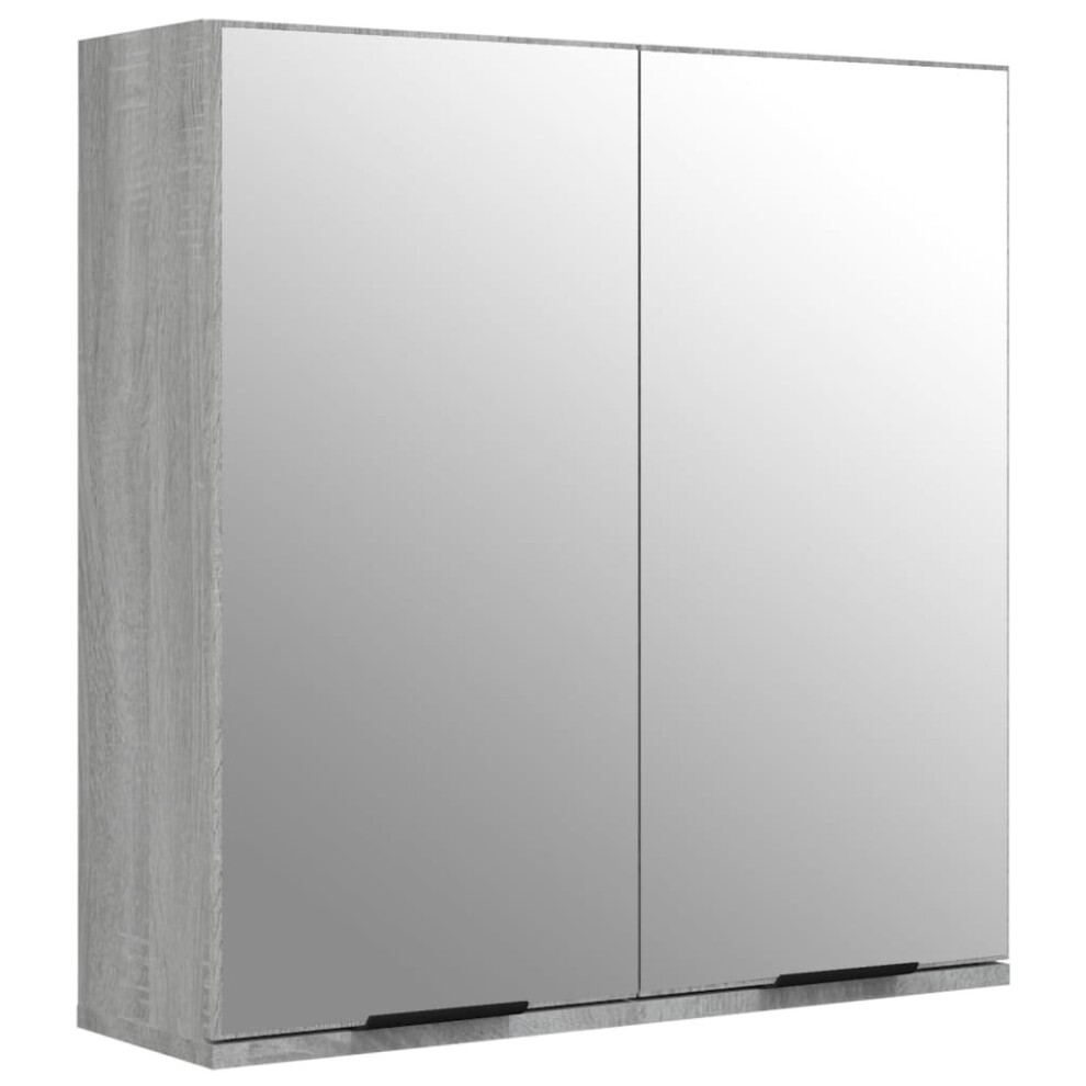 Vidaxl (Grey Sonoma) Bathroom Mirror Cabinet Vanity Unit Wall Cabinet Storage Wall Cupboard