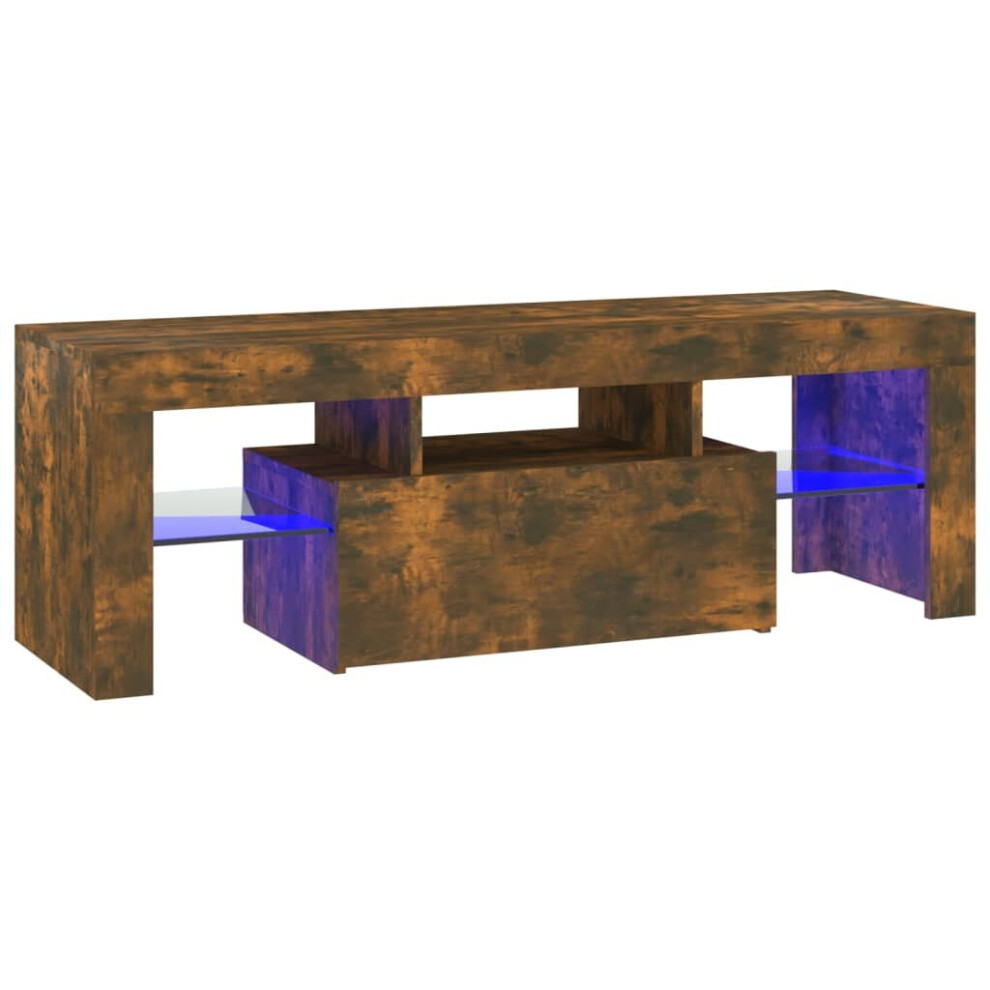 Vidaxl Tv Cabinet With Led Lights Smoked Oak Tv Stand Media Unit Hifi Cabinet