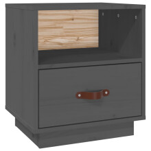 (Grey, 1) vidaXL 1/2x Solid Wood Pine Bedside Cabinet Bedroom Furniture Multi Colours