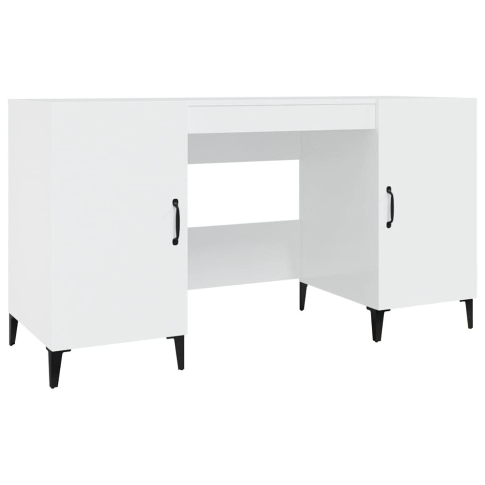 (High gloss white) vidaXL Desk Engineered Wood Office Computer Study Writing Desk Multi Colours