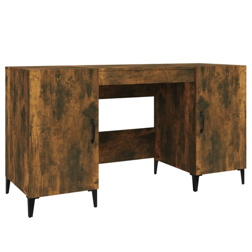 Vidaxl (Smoked Oak) Desk Engineered Wood Office Computer Study Writing Desk Multi Colours