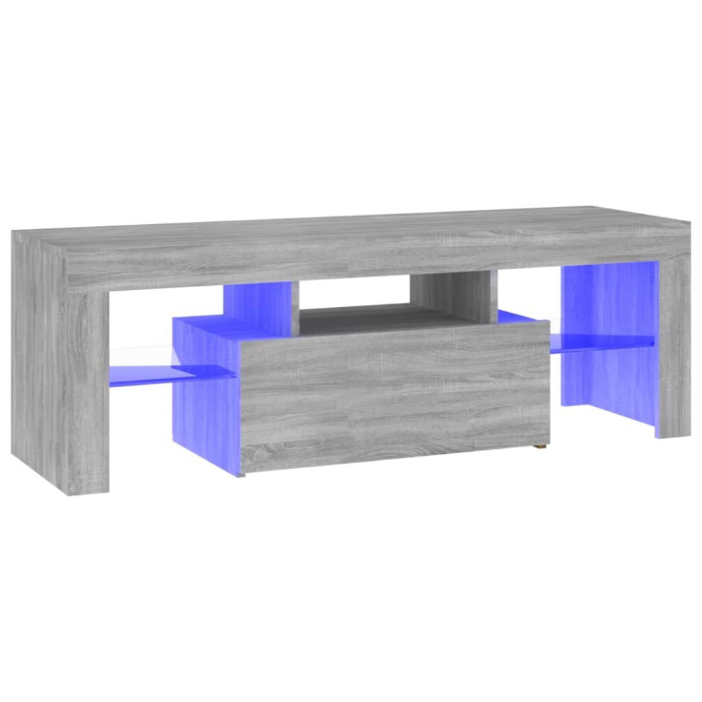 Vidaxl Tv Cabinet With Led Lights Sonoma Tv Stand Media Unit Hifi Cabinet Grey