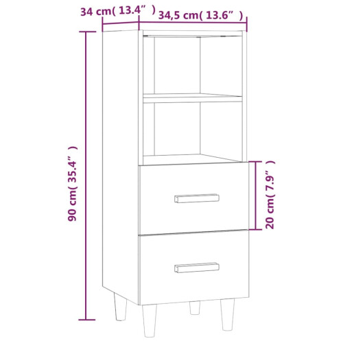 VidaXL (High gloss white) vidaXL Sideboard Engineered Wood Indoor Side Cabinet Cupboard Multi Colours 1