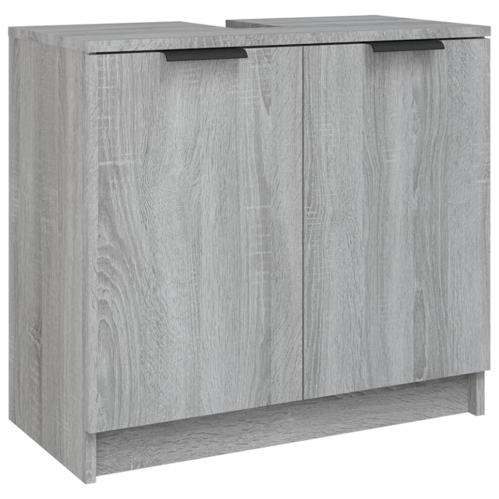 vidaXL Bathroom Cabinet Grey Sonoma Engineered Wood Toilet Cabinet Cupboard