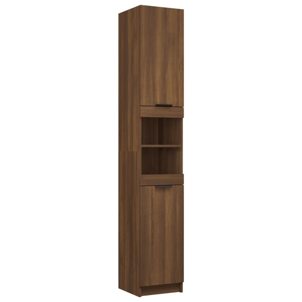 (Brown oak) vidaXL Bathroom Cabinet Washroom Storage Cabinet Cupboard Engineered Wood