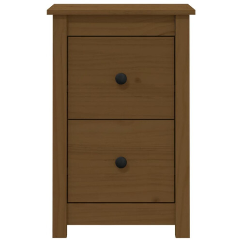 VidaXL vidaXL 2x Solid Wood Pine Bedside Cabinets Honey Brown Nightstand End Table 2