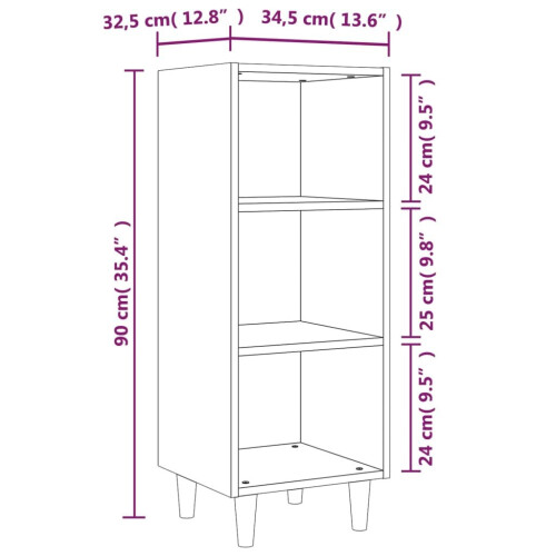 VidaXL (Grey sonoma) vidaXL Sideboard Engineered Wood Indoor Side Cabinet Cupboard Multi Colours 1