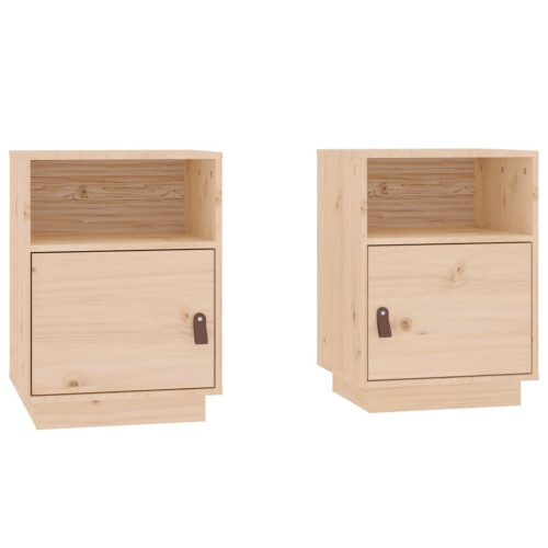 VidaXL (Brown, 2) vidaXL 1/2x Solid Wood Pine Bedside Cabinet Nightstand End Table Multi Colours 1