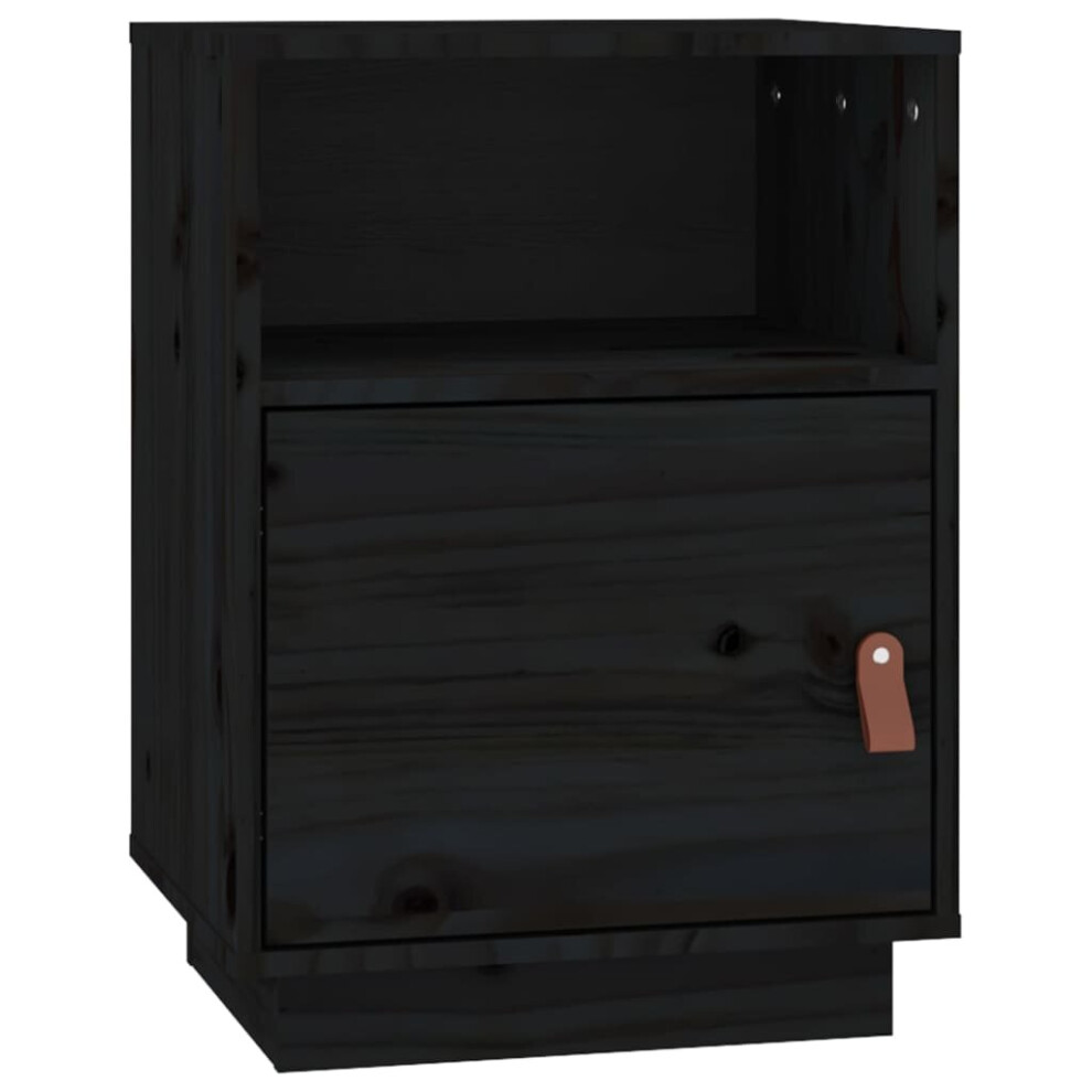 (Black, 1) vidaXL 1/2x Solid Wood Pine Bedside Cabinet Nightstand End Table Multi Colours