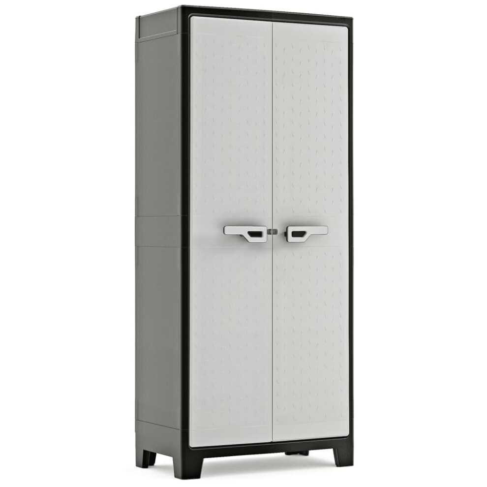 Keter Storage Cabinet with Shelves Black and Grey 182 cm Cupboard Organiser