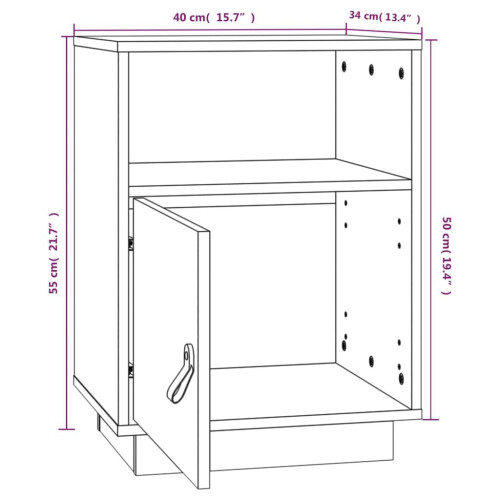 VidaXL (White, 2) vidaXL 1/2x Solid Wood Pine Bedside Cabinet Nightstand End Table Multi Colours 1