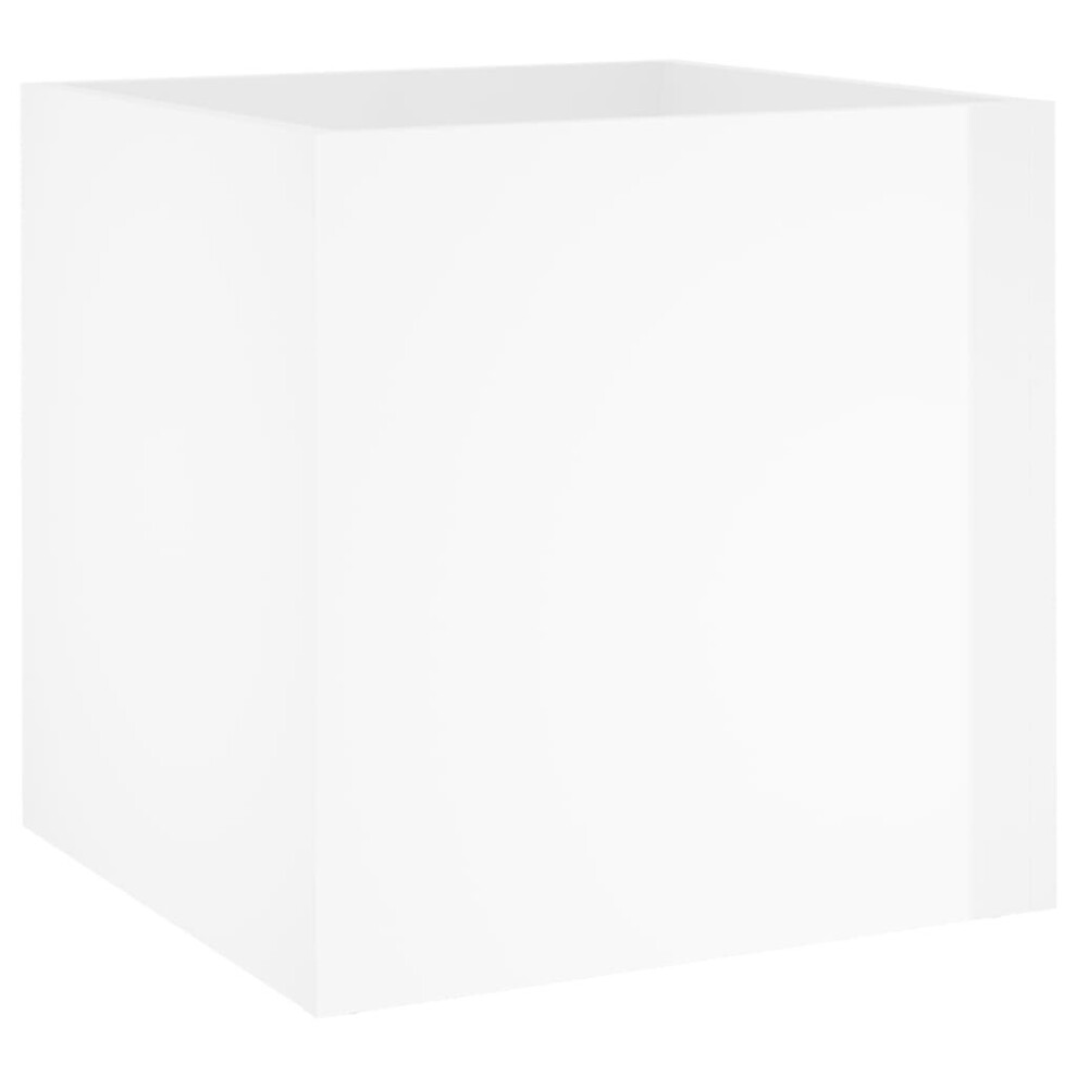 (High gloss white) vidaXL Planter Box Plant Pot Raised Bed Planter Flower Box Engineered Wood