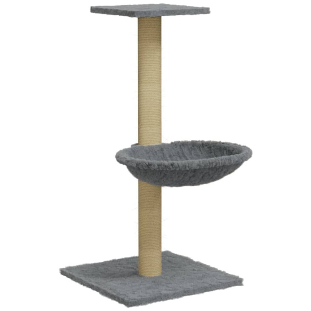 (Light grey) vidaXL Cat Tree with Sisal Scratching Post Cat Scratch Tower Multi Colours