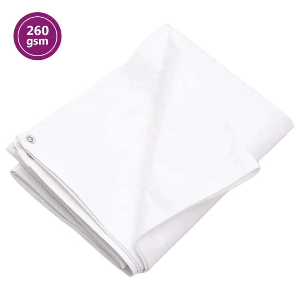 vidaXL Tarpaulin 260 g/m² 6x6 m White HDPE Tarp Ground Sheet Camping Cover