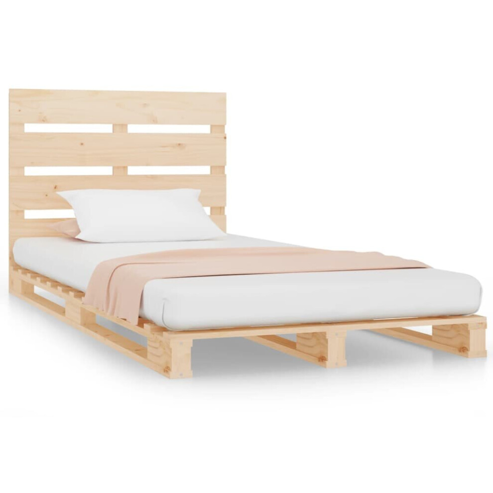 (Brown, 100 x 200 cm (W x L)) vidaXL Bed Frame Bedstead Wooden Bed Base Mattress Foundation Solid Wood Pine